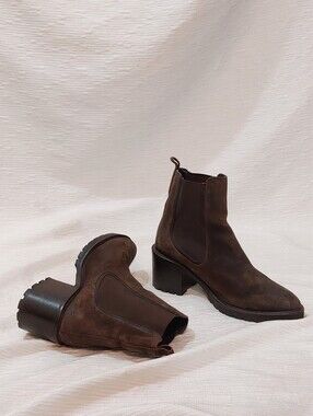 Thursday Boot Company Women's Chelsea Heeled Boots - Brown Suede Size 9.5
